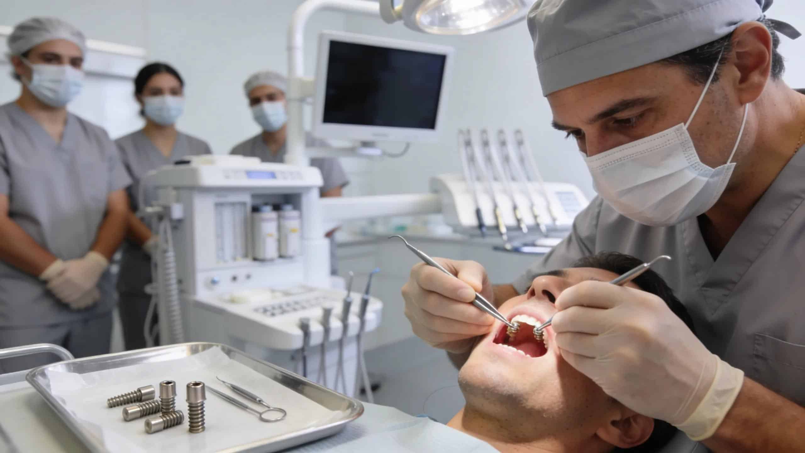 Dr. Richard Malek performing a full mouth dental implant surgery, showcasing the professional environment and advanced techniques in action.