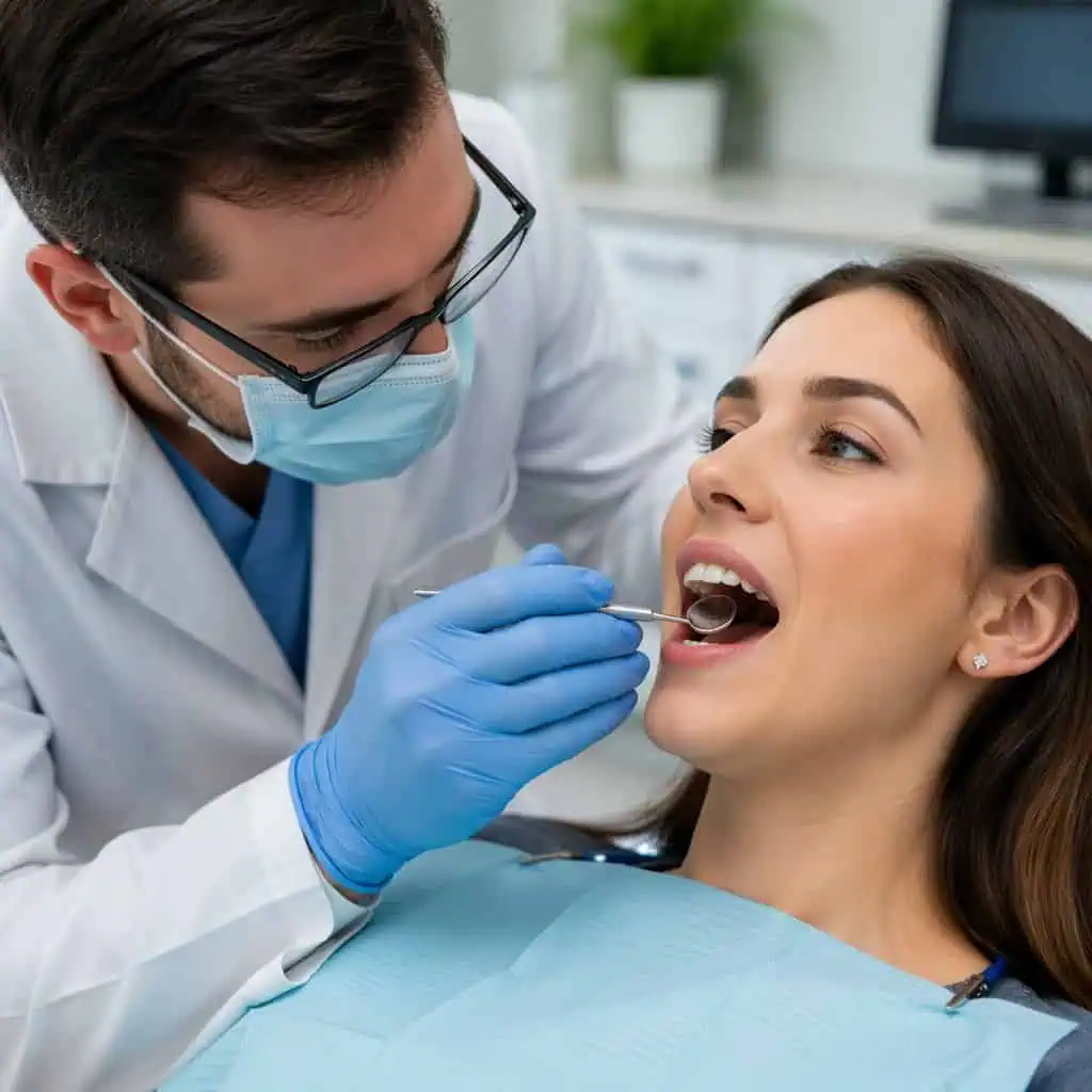 Gentle gum examination at The Harmony Dental Group in Norwalk, CT
