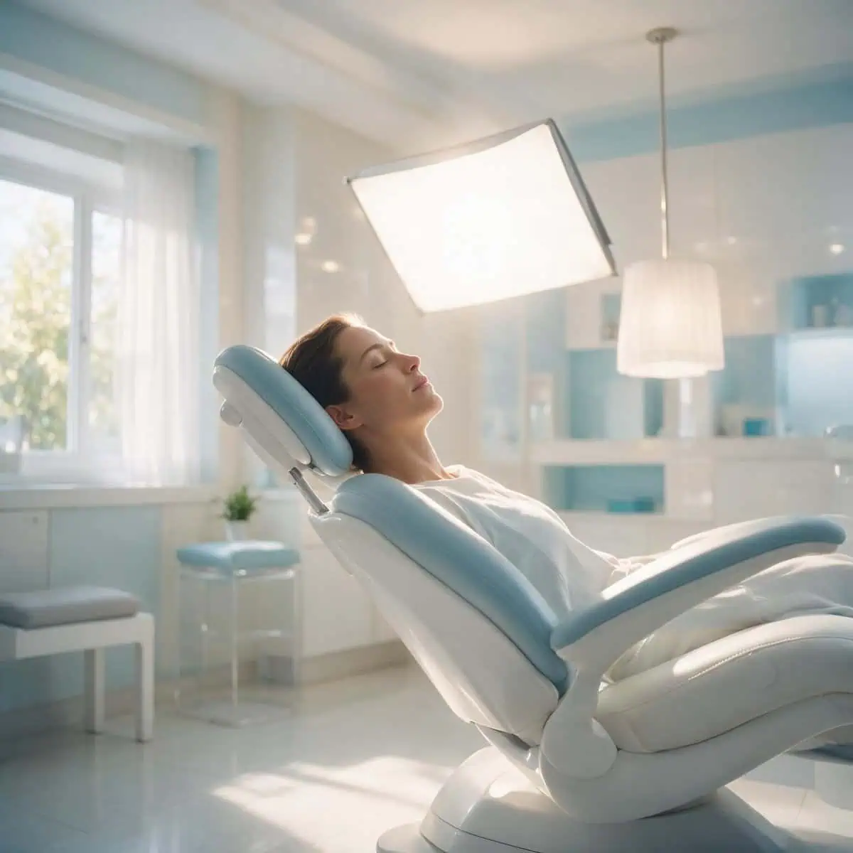 Relaxed, comfortable patient during sedation dentistry at The Harmony Dental Group in Norwalk, CT