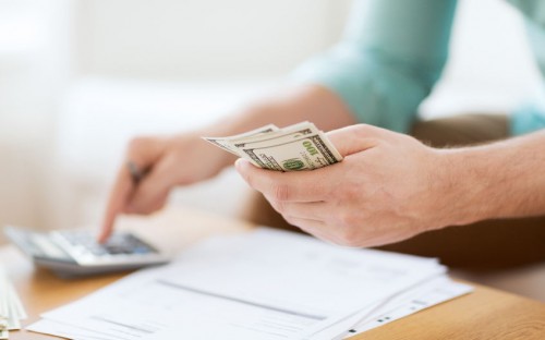 counting money with a calculator